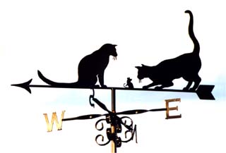 2 cats and mouse weather vane